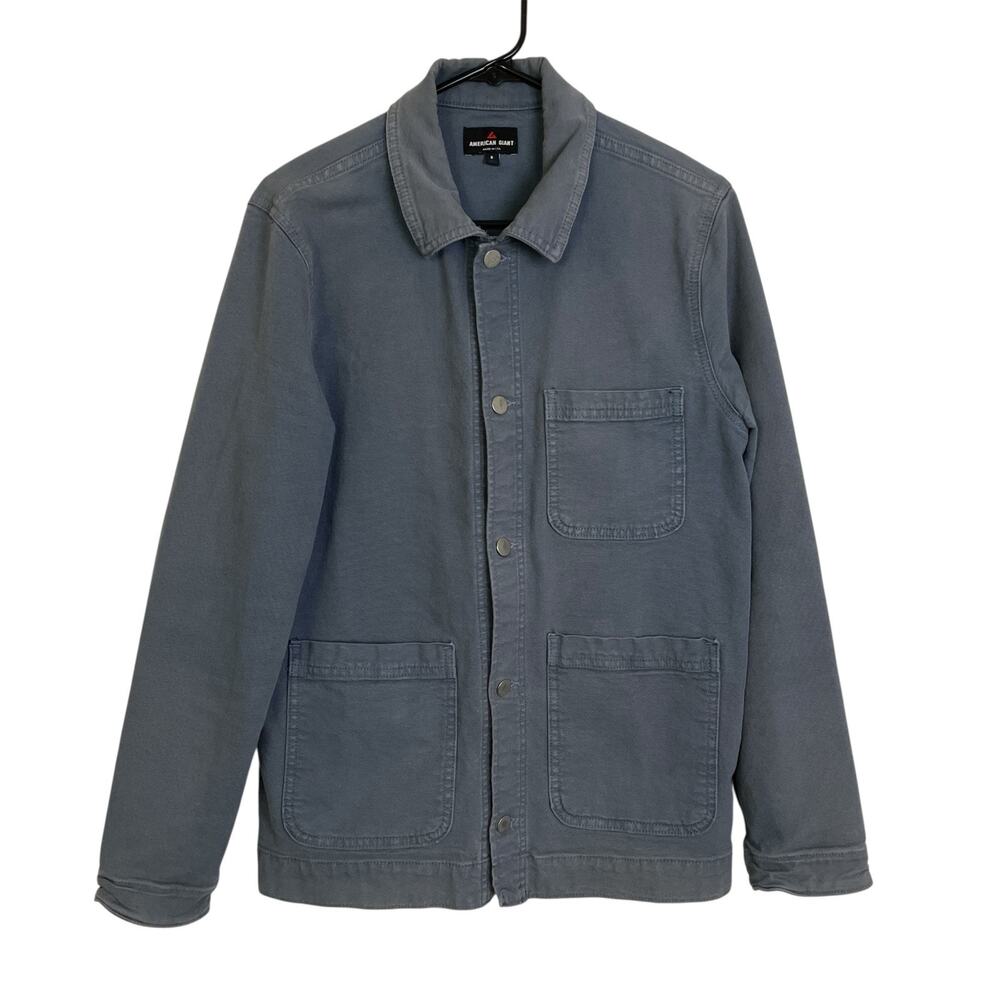 American Giant Roughneck Chore Coat Mens Small Blue Canvas Heavy Workwear *